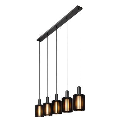 Lucide LAMBRES - Pendant light - 5xE27 - Black